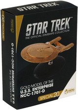 Gold U.S.S. Enterprise NCC-1701-D Model Ship (Eaglemoss / Star Trek)