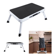 Step Ladder Portable Compact Folding Metal Ladder Small Stool Ladder Steel