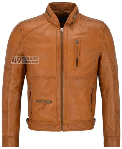 Mens leather jacket - leather, 100%