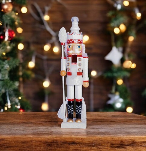 White nutcracker with staff - nutcracker,