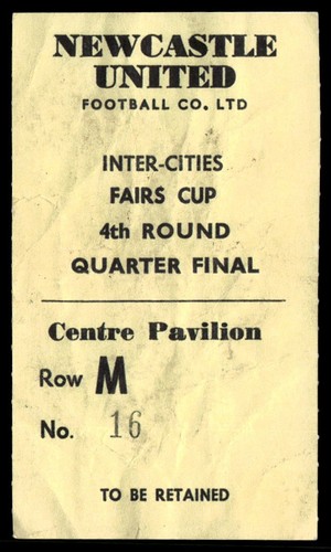 Ticket 1970 newcastle united - ticket,