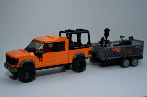 Orange lawn care truck - lawn,