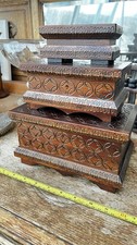 Nest Of 3 Hand Carved Wooden