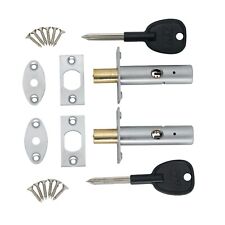 Door Bolt Security Pack of 2 Bolts 2 Keys 61mm Dead Rack Bolt Lock Star Key
