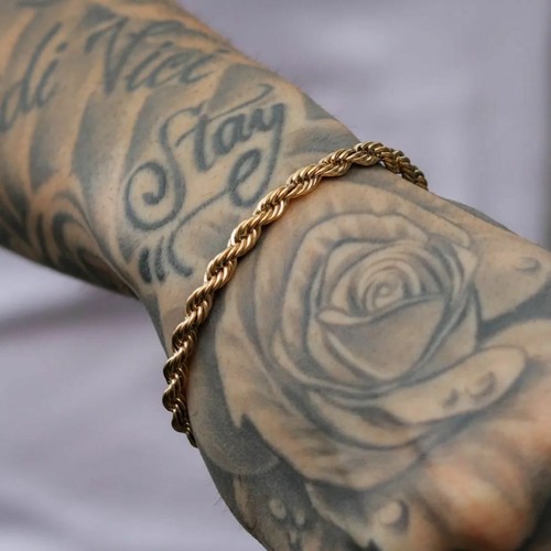 18k gold bracelet - gold, twisted
