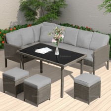 8 Seat Rattan Corner Dining