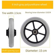 Grey/Black 6/7/8Inch Replacement Heavy Duty Wheelchair Front Wheel Smooth Caster