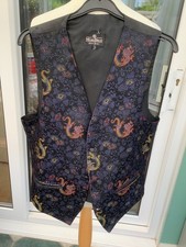 moss bros medium covent garden waistcoat waist coat oriental dragon please read