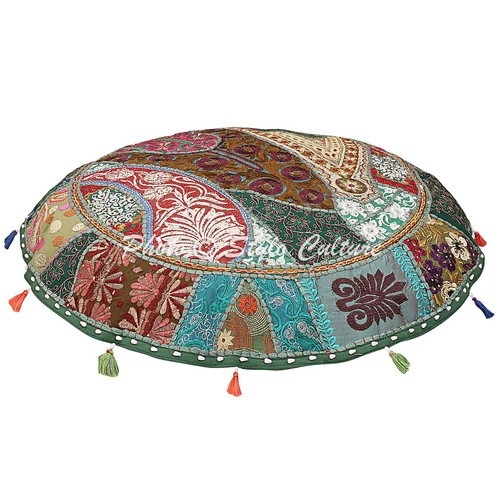 Round ottoman green floor - green,