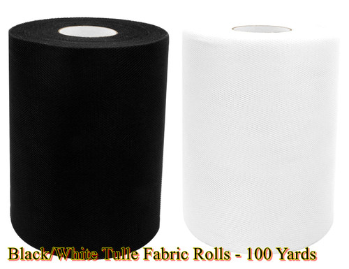 Black white tulle fabric - black,