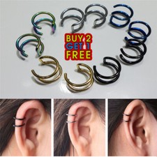 1 Pair Punk Rock Clip-on Earrings Non-piercing  Cuff  Ear Clip UK Seller  