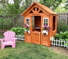 Kids Wooden Playhouse w/