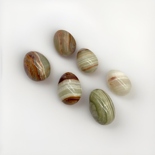 Marble stone eggs set 6 - stone,