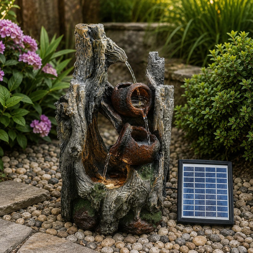 Solar water fountain garden - fountain,