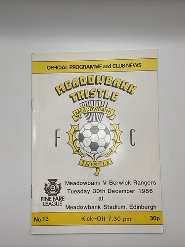 Meadowbank thistle berwick - meadowbank, v