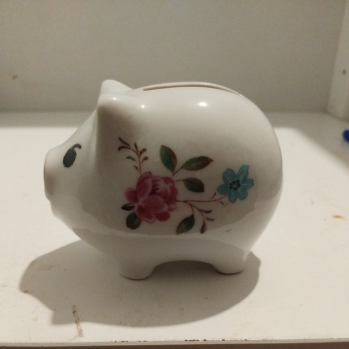 Vintage piggy bank floral - vintage,