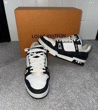Luxury Louis Vuitton LV Trainer Monogram Black White | Size 8.5 UK