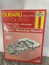 Haynes Workshop Manual Subaru 1600 1800, 1979 To 1983