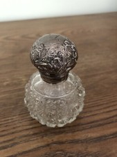 Hob Nail Glass/ Silver Bottle 