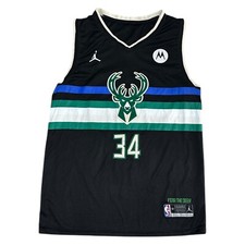 Jordan Giannis Antetokounmpo #34 Milwaukee Basketball Jersey Black Mens 50
