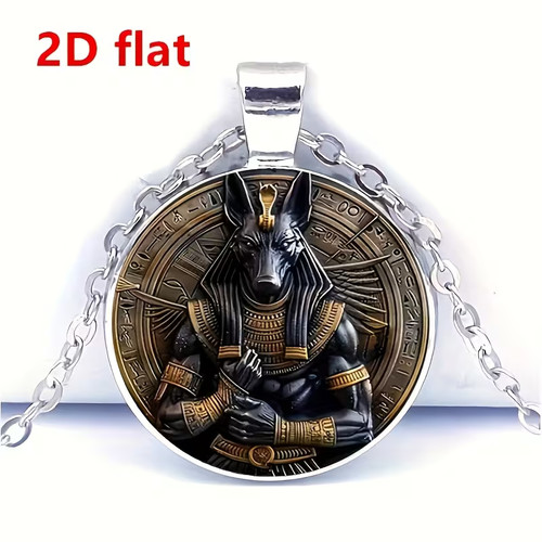 Anubis round necklace - round, jewelry
