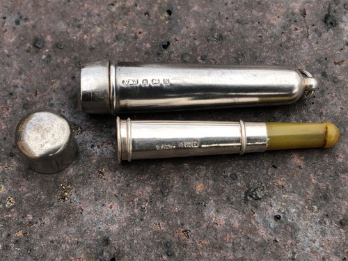Antique solid silver cheroot - antique,