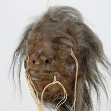 Replica! Shrunken head mirror pendant shrunken head Tsantsa Ecuador Jivaro decoration