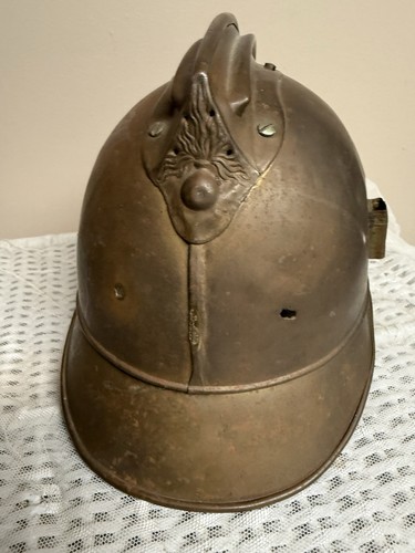 French antique metal helmet - french,