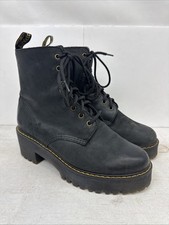 Dr Marten Shriver Hi Heeled Black Leather Boots Women’s Size Uk 8 