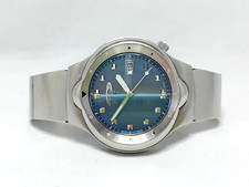 Accu.2 Quartz Watch. Blue Dial + Date Window. New Battery. Fits Up To 16cm Wrist