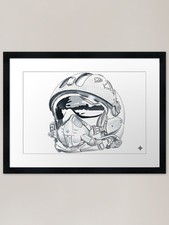 Fighter pilot helmet Framed