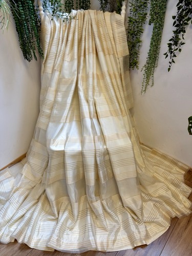 Cream gold striped - cream, silk