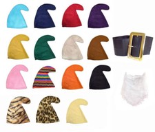 GNOME HAT w/ BEARD & BELT Garden Gnome Seven Dwarf Dwarves Hat Fancy Dress Stag