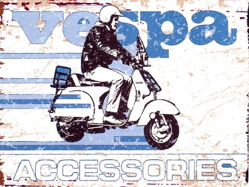 Vespa scooter metal sign - vespa,