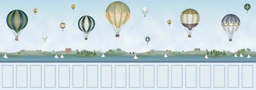 Dolls house wallpaper balloon - house,