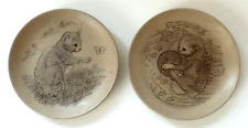 POOLE POTTERY Barbara Linley Adams design PIN DISHES x 2 Cat designs