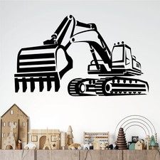 Excavator, Digger, Building Machines - Wall Art Sticker