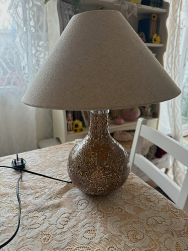 Mosaic glass table - glass, lamp