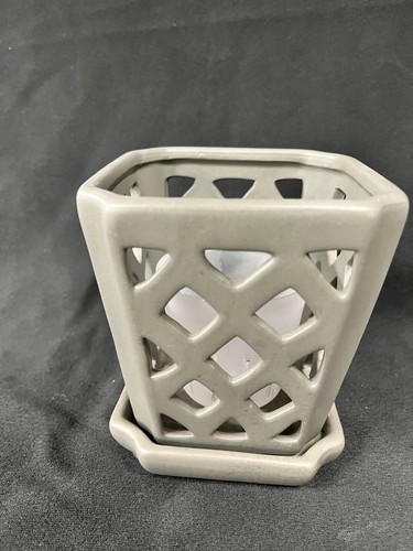 Ceramic planter concrete - -,