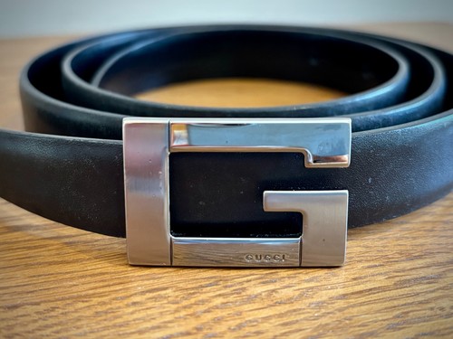 Gucci black leather belt