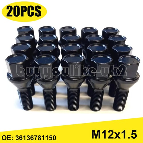 20x black bmw - black, bolts
