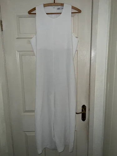 Zara white sleeveless wide - wide, leg