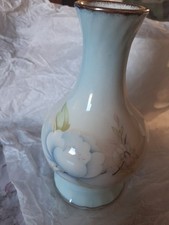 Royal Worcester Spode Palissy glazed bud vase with a Silver rim vintage Flowers 