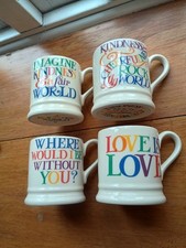 Four Emma Bridgewater Rainbow Toast half pint mugs Immaculate Condition 