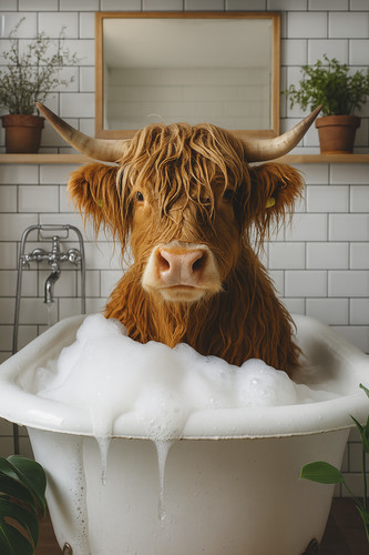 Highland cow bubble - cow,