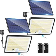 LOTMOS 2 Pack 342 LED Solar Security Lights Outdoor PIR Motion Sensor Floodlight