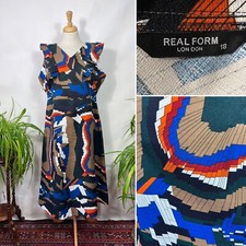 NWoT Real Form London Abstract Patterned Occasion Dress Races Wedding Size 18