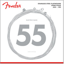 Fender Flatwound Stainless Steel 55-105 Bass Guitar Strings, Long Scale [9050M]