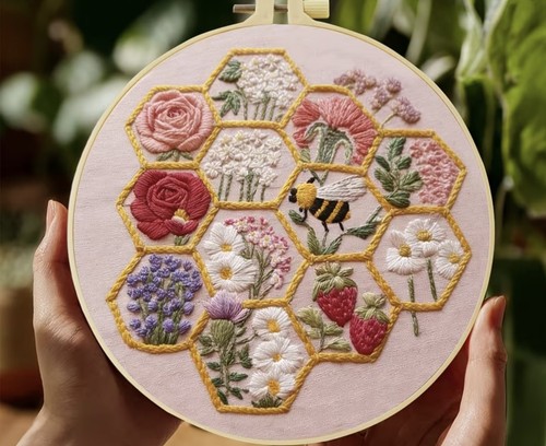Embroidery kit the honeycomb - kit,