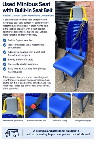 Minibus seat with belt - minibus,